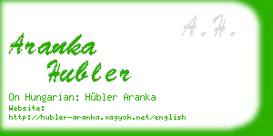aranka hubler business card