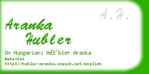 aranka hubler business card